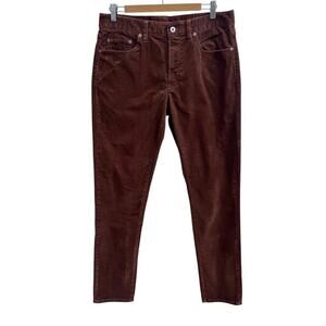 Bonobos Slim Taper Pants Corduroy Mens Sz 33 x 32 Brown 5 Pockets Casual Preppy